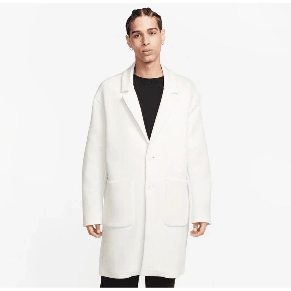 Nike Tech Fleece Re-Imagined Trench Coat L Sail Cream Loose Fit Overcoat